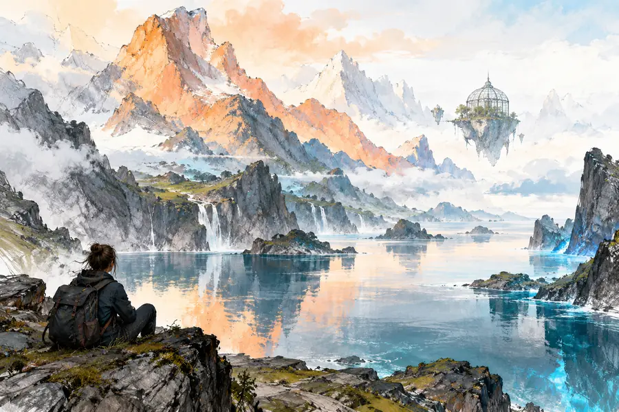 Written concept for a generated mountain landscape